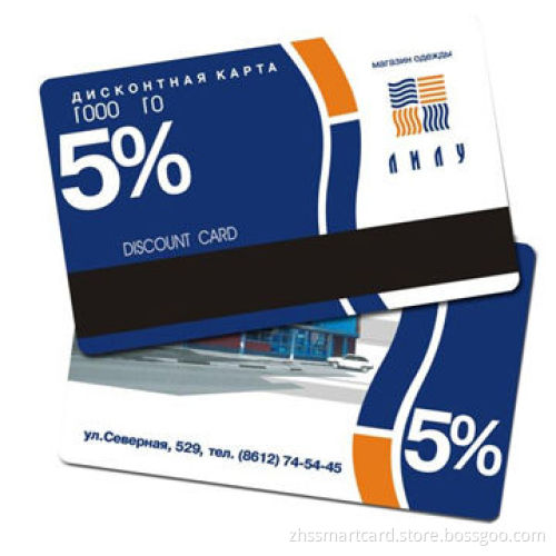 Magnetic stripe, discount card PVC